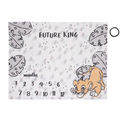 Disney Lion King Simba Milestone Baby Blanket Grey